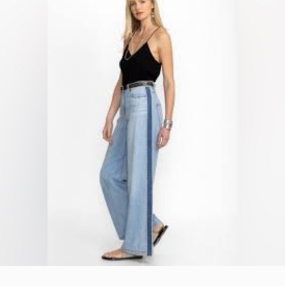 Johnny Was High Waist Wide Leg  Light Blue Denim - Picture 11 of 11